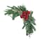 24" Mixed Pine, Leaves & Pinecone Corner Swags with Red Buffalo Check Bows, 2ct.